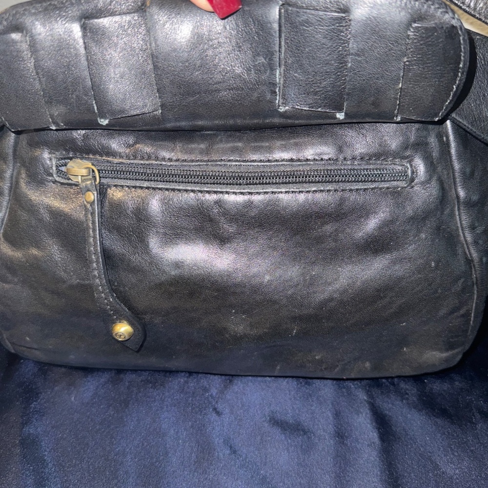 Francesca Biasia Black Leather Satchel Handbag EUC - Picture 10 of 13